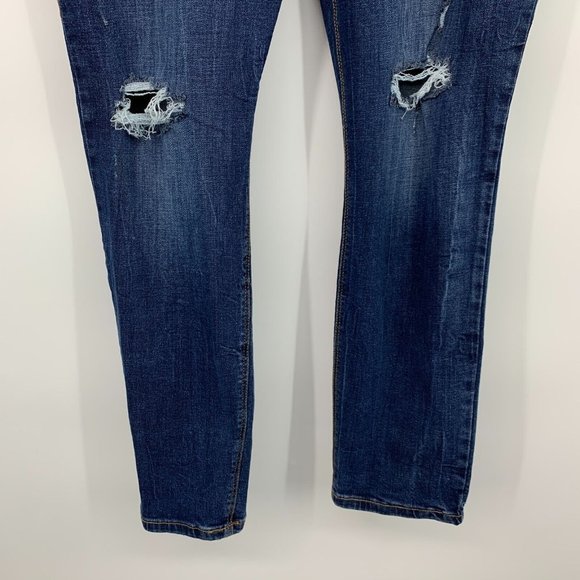 Old Navy Jeans Rockstar Super Skinny Mid Rise Blue Distress - Picture 6 of 10